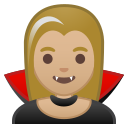 Android Pie; U+1F9DB U+1F3FC U+200D U+2640 U+FE0F; Vampiro Femminile : Colore Pelle 3 Emoji
