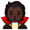 Android Pie; U+1F9DB U+1F3FF; Vampiro (Persona): Colore Pelle 6 Emoji