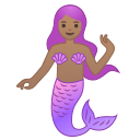 Android Pie; U+1F9DC U+1F3FD U+200D U+2640 U+FE0F; Sirène: Peau 3 Emoji