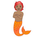 Android Pie; U+1F9DC U+1F3FD; Ondin(e): Peau 3 Emoji
