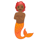 Android Pie; U+1F9DC U+1F3FE; Sirena (persona): Color De Piel 5 Emoji