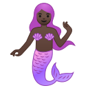 Android Pie; U+1F9DC U+1F3FF U+200D U+2640 U+FE0F; Sirène: Peau 5 Emoji