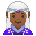 Android Pie; U+1F9DD U+1F3FE U+200D U+2640 U+FE0F; Elfo Femmina: Colore Pelle 5 Emoji