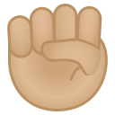 Android Pie; U+270A U+1F3FC; Emoji