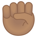 Android Pie; U+270A U+1F3FD; Emoji