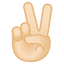 Android Pie; U+270C U+1F3FB; Emoji