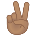 Android Pie; U+270C U+1F3FD; Emoji
