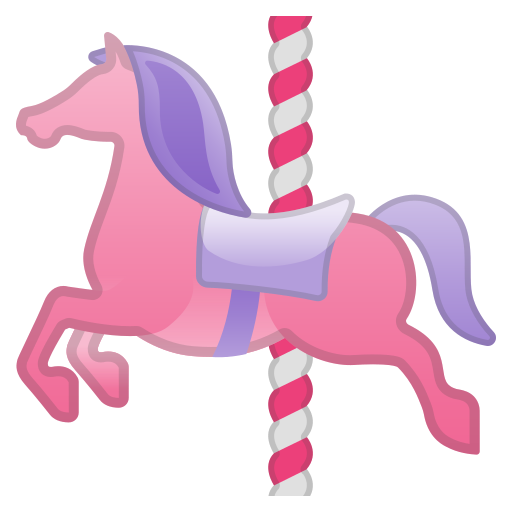 Desenho de Emoji de Cavalo Carrossel para colorir