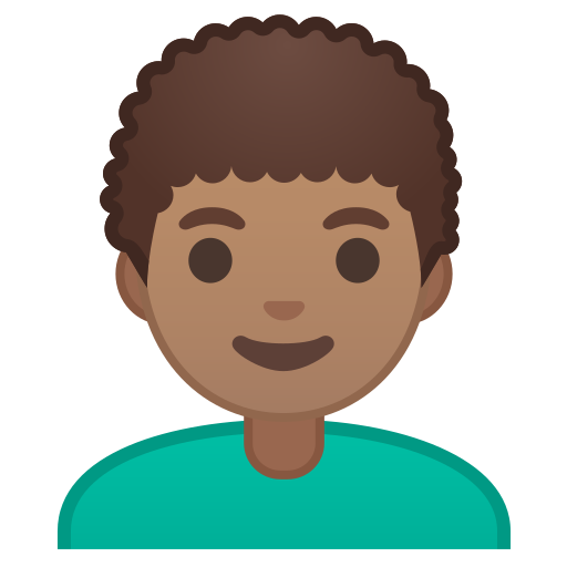 Ícone Do Emoji Do Homem, Tom De Pele Da Meio-luz, Cabelo Marrom