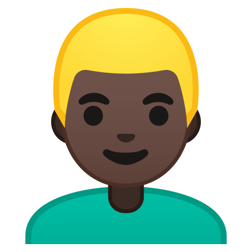Man Dark Skin Tone Blond Hair Emoji
