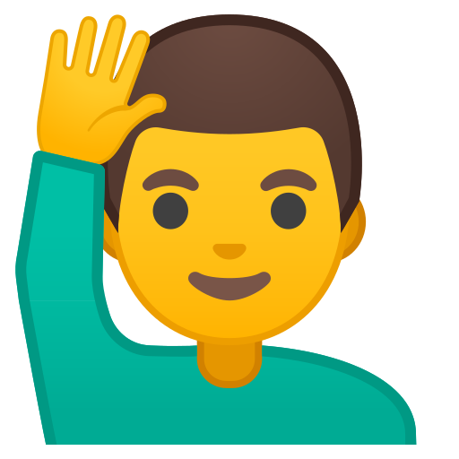 🙋‍♂️ Man Raising Hand Emoji