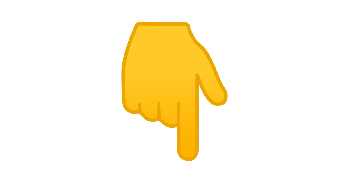 👇 Main Avec Index Pointant Vers Le Bas Emoji