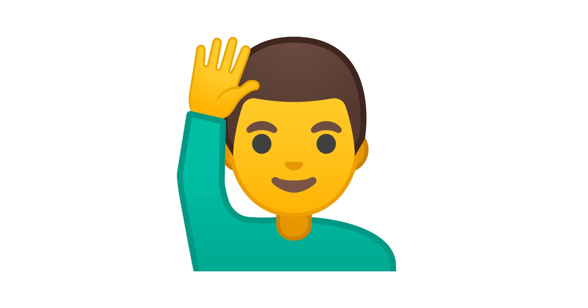 🙋‍♂️ Man Raising Hand Emoji