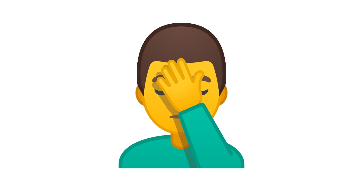 🤦‍♂️ Hombre Con La Mano En La Frente Emoji