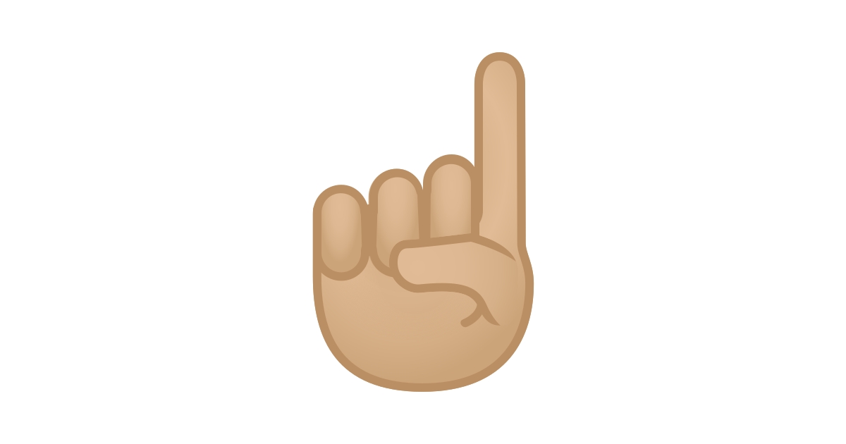 ☝🏼 nach oben weisender Zeigefinger von vorne mittelhelle HautfarbeEmoji