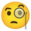 Google (Android 11); Smiley mit Einglas (Monokel)