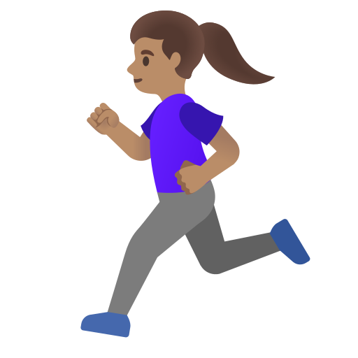 🏃🏽‍♀️ Mujer Corriendo: Tono De Piel Medio Emoji