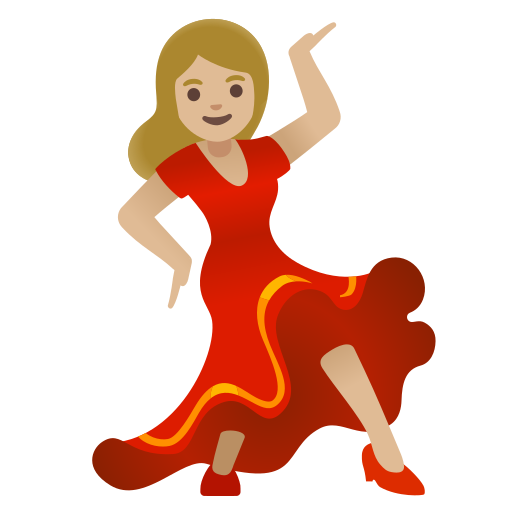 💃🏼 tanzende Frau: mittelhelle Hautfarbe-Emoji