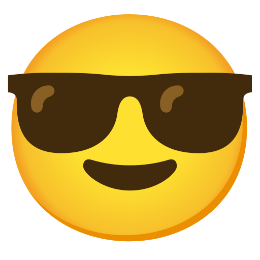 Emoji com óculos e cabelo