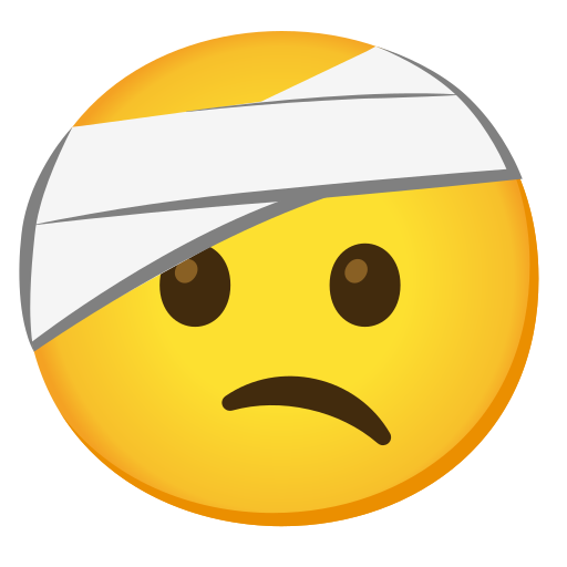 ? Visage Avec Bandage Autour De La Tête Emoji