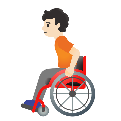 🧑🏻‍🦽 Person In Manual Wheelchair: Light Skin Tone Emoji