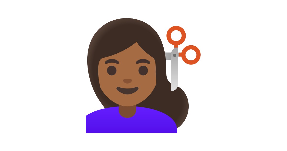     Femme Qui Se Fait Couper Les  Cheveux  Peau Mate Emoji 