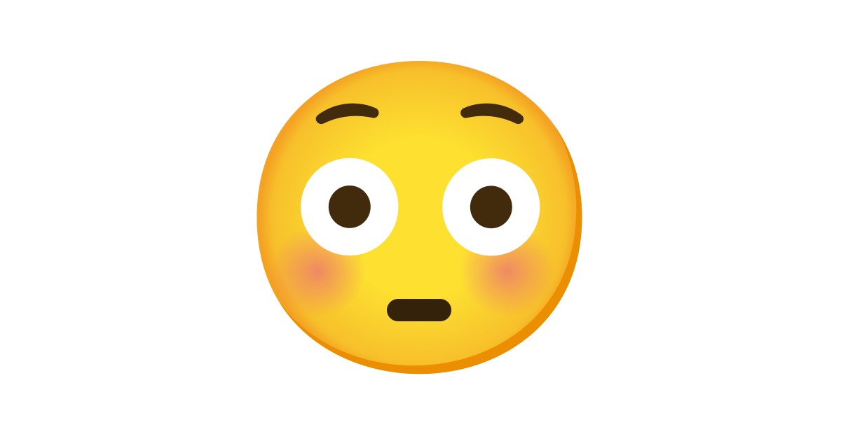 😳 errötetes Gesicht mit großen Augen-Emoji