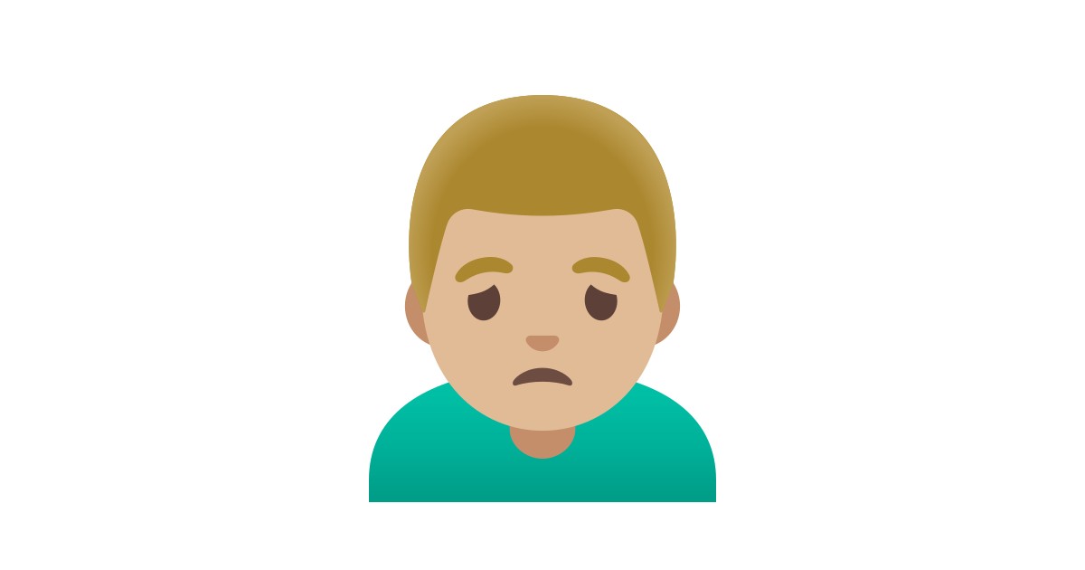 🙍🏼‍♂️ Man Frowning: Medium-light Skin Tone Emoji