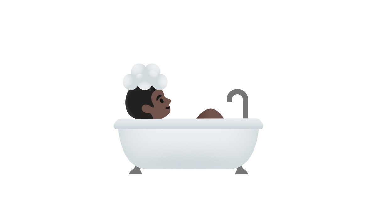 🛀🏿 Personne Prenant Un Bain Peau Foncée Emoji