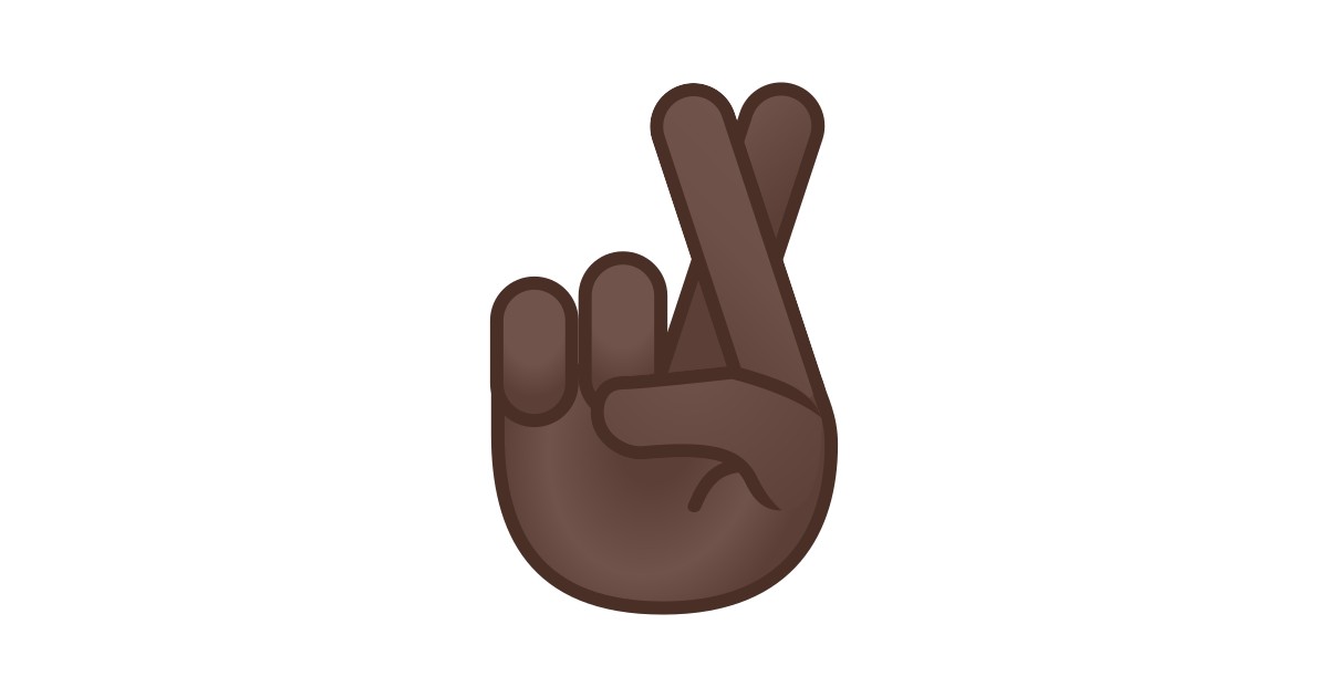 🤞🏿 Hand mit gekreuzten Fingern dunkle HautfarbeEmoji