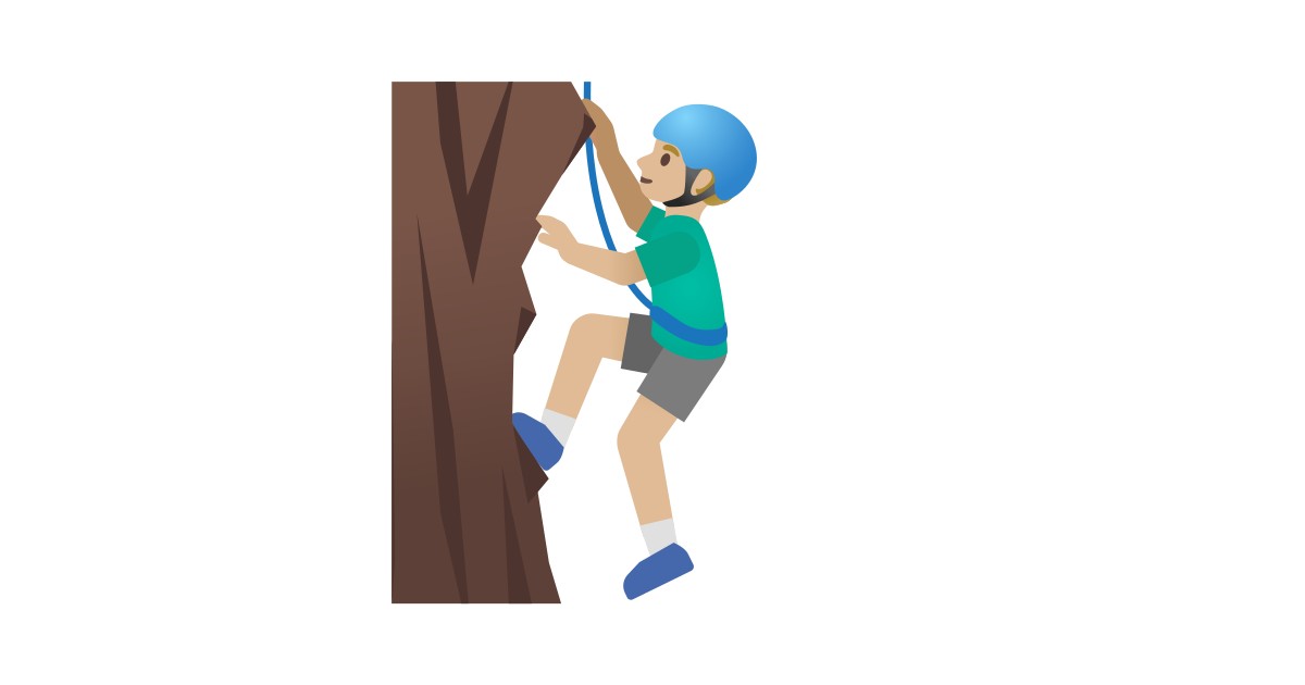 🧗🏼‍♂️ Man Climbing Mediumlight Skin Tone Emoji
