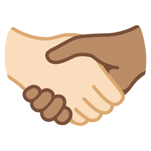 🫱🏼‍🫲🏻 Handshake: Medium-Light Skin Tone, Light Skin Tone Emoji