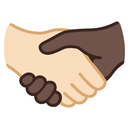 🫱🏻‍🫲🏿 Handshake: Light Skin Tone, Dark Skin Tone Emoji