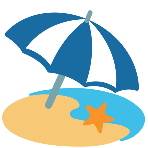 🏖️ Praia com emoji de guarda-chuva