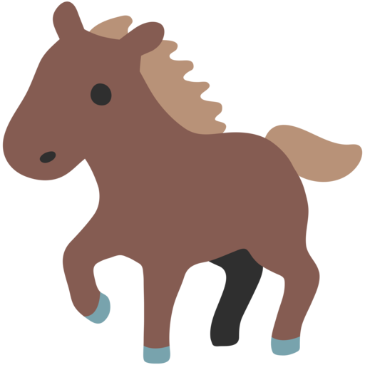 Emoji Pferd Schwarz Weiß