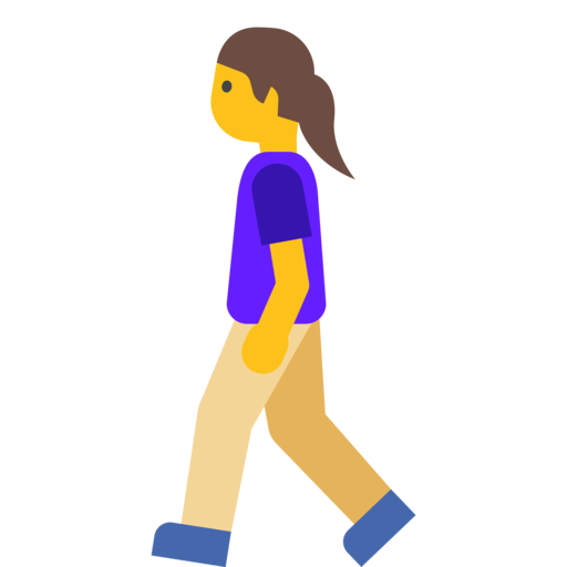 little person waling away and the symbol for female emoji