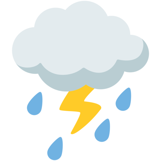 ⛈️ Cloud With Lightning And Rain Emoji, Thunderstorm Emoji
