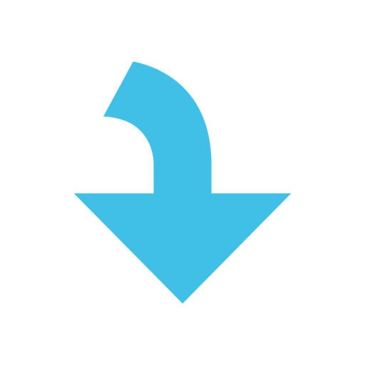 curved arrow pointing down