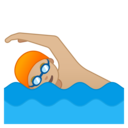 Android Oreo; U+1F3CA U+1F3FC; Emoji