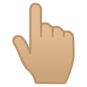 Android Oreo; U+1F446 U+1F3FC; Emoji