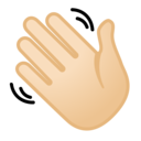 Android Oreo; U+1F44B U+1F3FB; Emoji