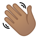 Android Oreo; U+1F44B U+1F3FD; Emoji