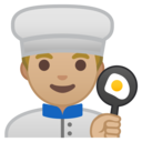 Android Oreo; U+1F468 U+1F3FC U+200D U+1F373; Emoji