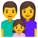 Android Oreo; U+1F468 U+200D U+1F469 U+200D U+1F467; Emoji