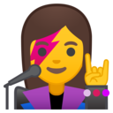 Android Oreo; U+1F469 U+200D U+1F3A4; Emoji