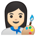 Android Oreo; U+1F469 U+1F3FB U+200D U+1F3A8; Emoji
