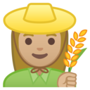 Android Oreo; U+1F469 U+1F3FC U+200D U+1F33E; Emoji
