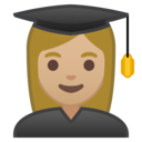 Android Oreo; U+1F469 U+1F3FC U+200D U+1F393; Emoji