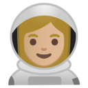 Android Oreo; U+1F469 U+1F3FC U+200D U+1F680; Emoji