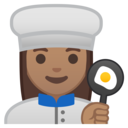Android Oreo; U+1F469 U+1F3FD U+200D U+1F373; Emoji